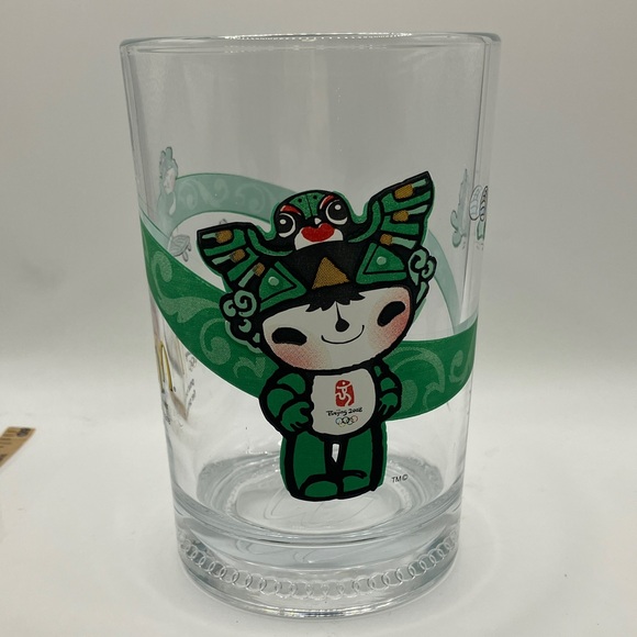 Olympics 2008 McDonald's Beijing Glass Cups Set of green & red. - Picture 3 of 4